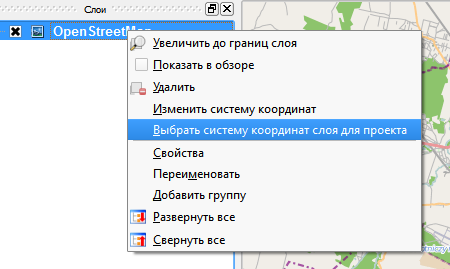 Назначение СК слоя проекту