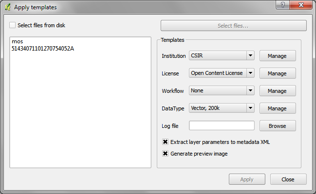 Applying templates to layers