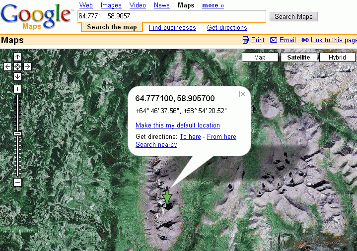 Открыть в Google Maps/Earth