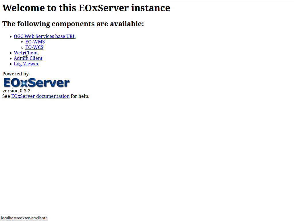 EOxServer demonstration start