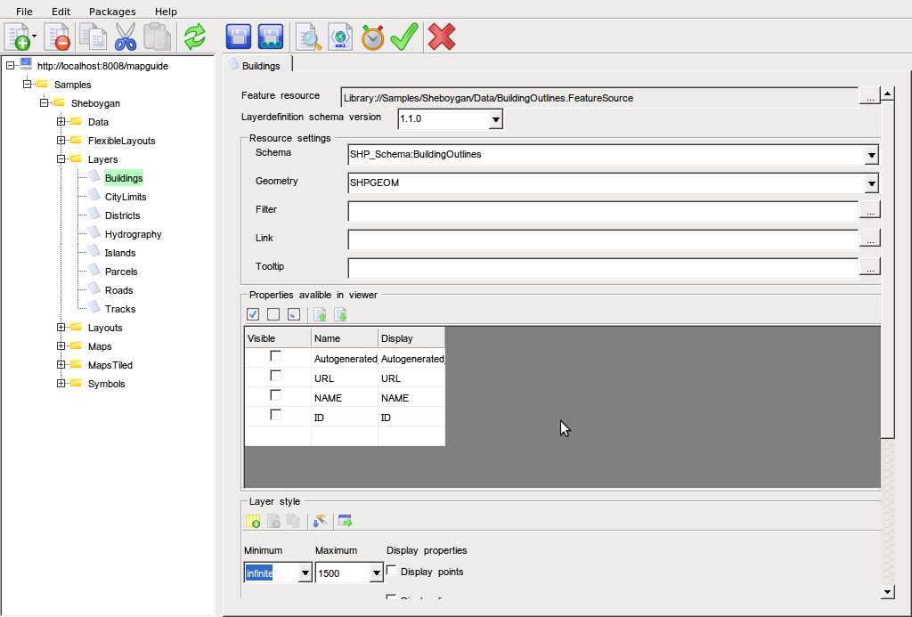 mapguide maestro layer features