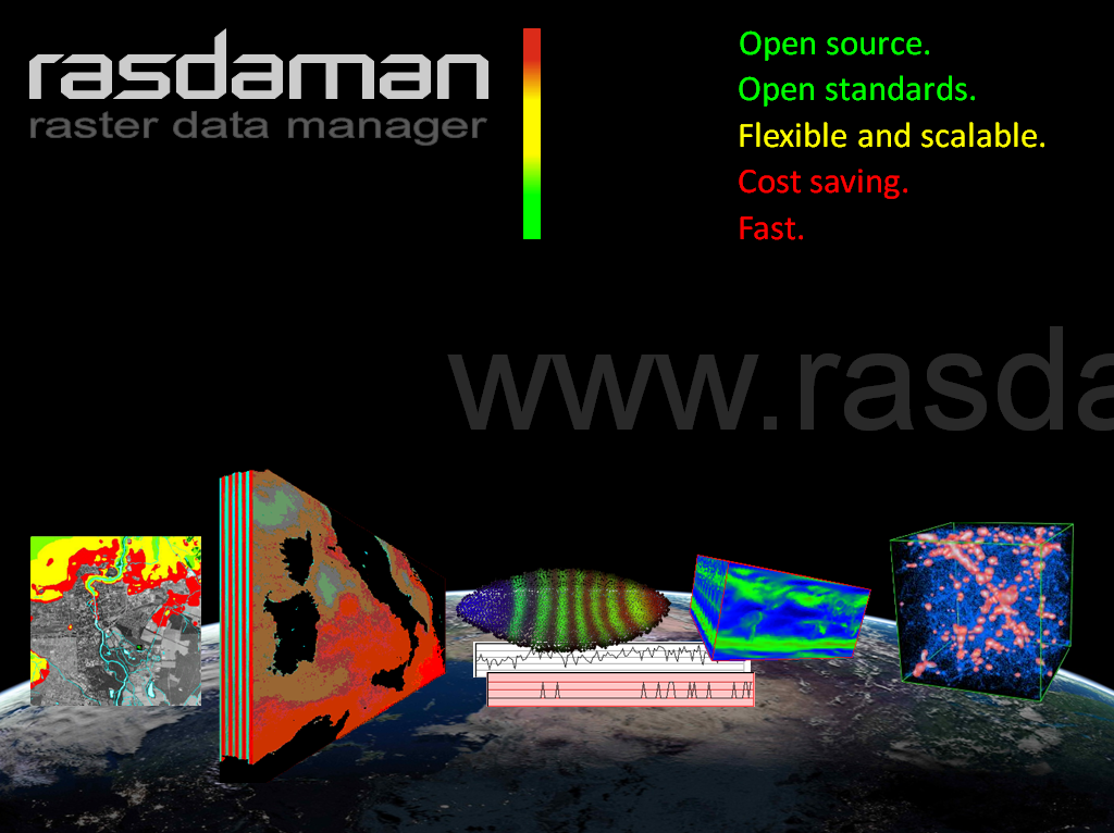 rasdaman screenshot collage