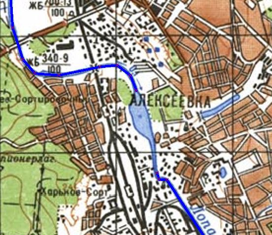 две синие линии - одна река, а между ними пустота...