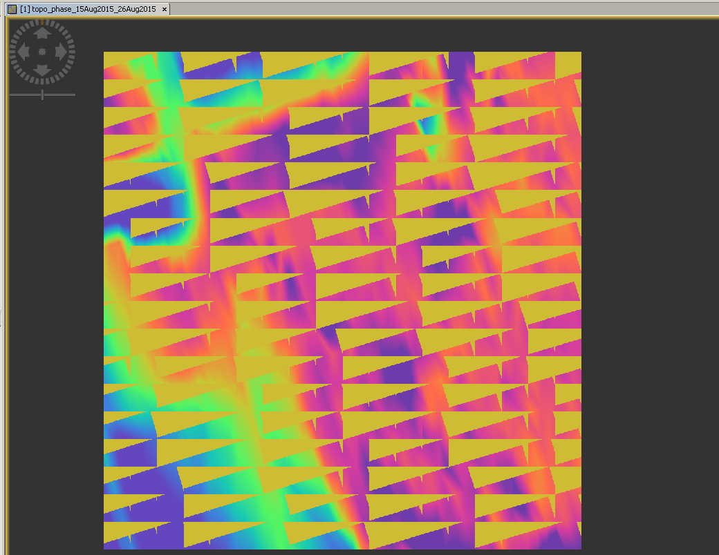 Результат удаления топографической фазы, при использовании DEM ACE30