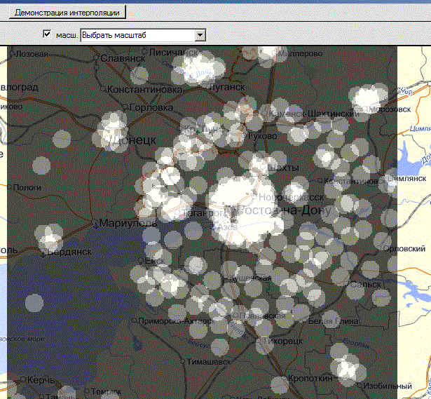 из программы, <br />1)размер ячейки в настройках ISpatialAnalysis 200 метров<br />2) значение esriGeoAnalysisUnitsEnum.esriUnitsCells (Neighborhood - 8 ячеек),
