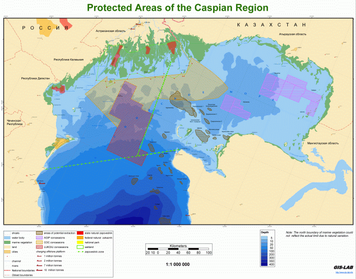 GISLAB Projects Environmentally important areas of Northern Caspian Sea